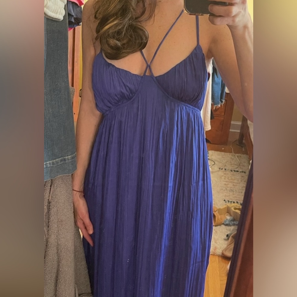 Anthropologie Royal Blue Maxi Dress